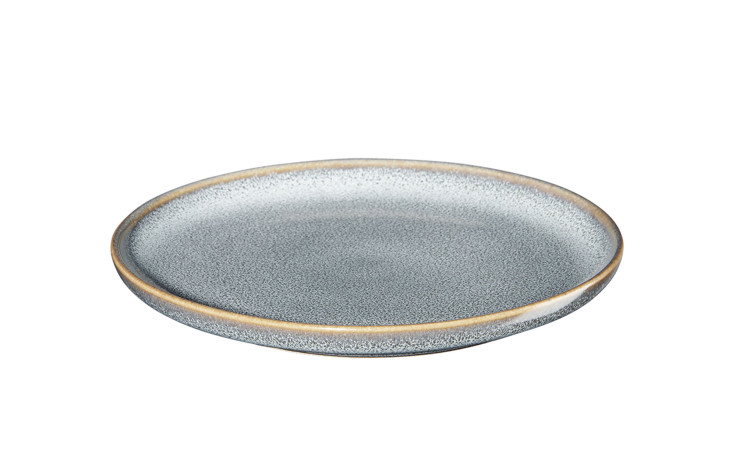 Der ASA Selection Brotteller Saisons 14,5 cm ist ein runder grauer Teller mit braunem Rand auf weißem Hintergrund.