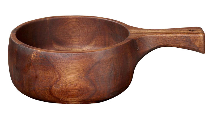 Holzschale Wood 20 x 8 x 31 cm von ASA Selection, rund mit kurzem Stiel in Braun Akazie, ideal zur Dekoration.