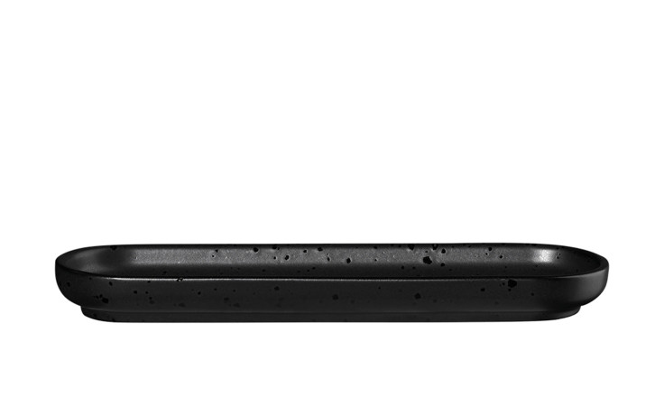 Das ASA Selection Snackteller Coppa Tablett, 15 x 8,5 cm, hat eine gesprenkelte Oberfläche und ist auf einem weißen Hintergrund abgebildet.