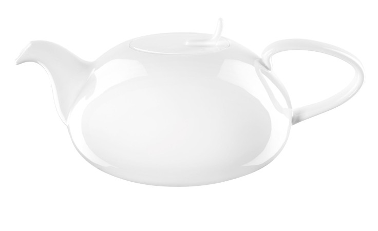 Die ASA Selection Teekanne à table 1,6 l ist eine glänzend weiße Fine Bone China-Teekanne mit geschwungenem Henkel und Ausguss.