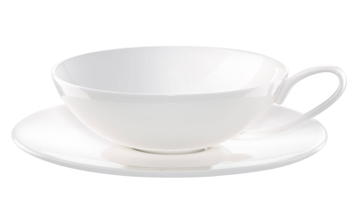 Die ASA Selection Teetasse mit Unterteller à table 170 ml, Ø12 cm, hat einen Henkel und eine passende Untertasse.