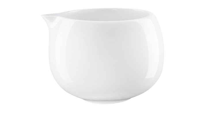 Das ASA Selection Milchkännchen à table 120 ml ist ein schlichtes Fine Bone China Milchkännchen mit einem kleinen Ausguss auf weißem Grund.