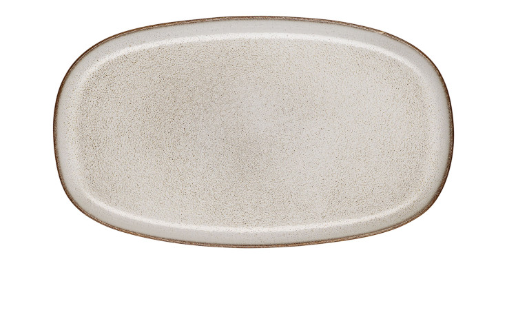 ASA Selection Platte Saisons, Steinzeug, 18 x 2 x 30 cm, beige gesprenkelt, mit abgerundeten Kanten, Aufsicht.