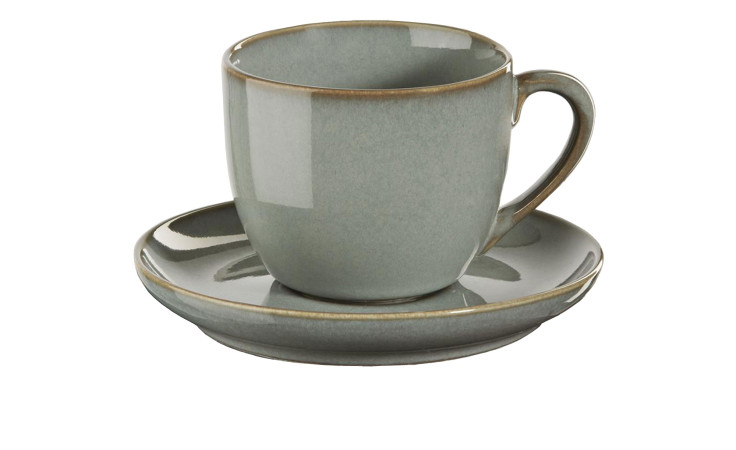 Die Espressotasse mit Unterteller Saisons 90 ml von ASA Selection ist eine moderne graue Tasse mit Untertasse, ideal für die Dekoration.