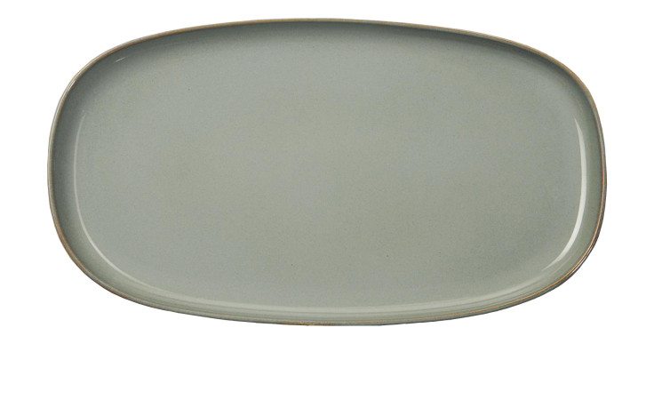 ASA Selection Platte oval Saisons, Steinzeug, grün, 31 x 18 cm, glatte Oberfläche und leicht erhöhte Ränder.