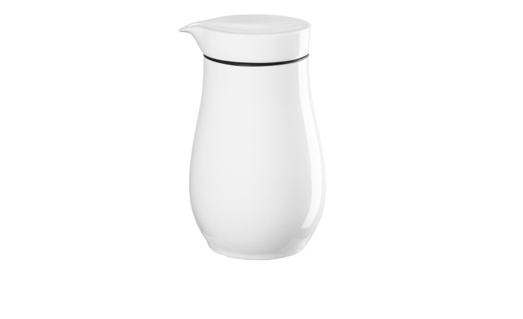 Die ASA Selection Sauciere mit Deckel à table 250 ml ist mit ihrem geschwungenen Körper und dem kleinen Ausguss auf weißem Grund abgebildet.