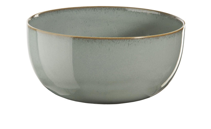 Eine große, runde, graue Salatschale Saisons 22 cm von ASA Selection mit einem braunen Rand auf einem weißen Hintergrund.