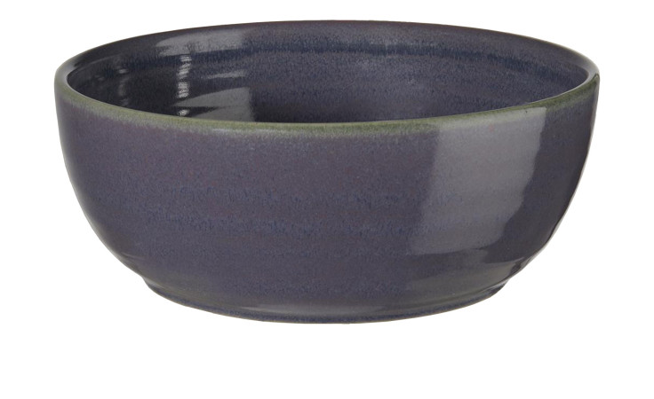 Die ASA Selection Poke Bowl 18 cm ist rund und tief, mit einer glatten dunkelblau-violetten Glasur auf weißem Steinzeug.