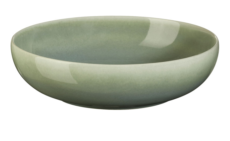 Der ASA Selection Pastateller Saisons 21 cm ist eine flache, runde Schale in Hellgrün mit einer glänzenden Oberfläche.