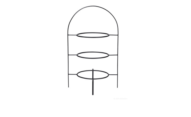 Etagere Ligne Noire 49 cm von ASA Selection aus schwarzem Eisen, mit 3 Ebenen und 2 vertikalen Stäben.