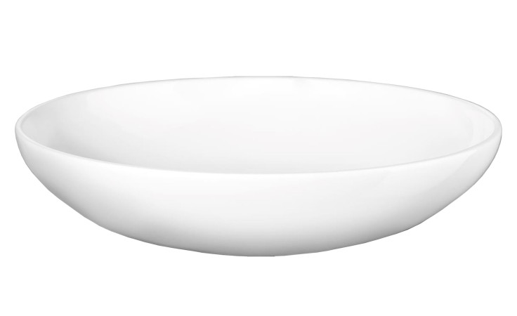 Eine schlichte ASA Selection Pasta-/Suppenteller à table 22 cm Fine Bone China Schale mit einer glatten, runden Form.