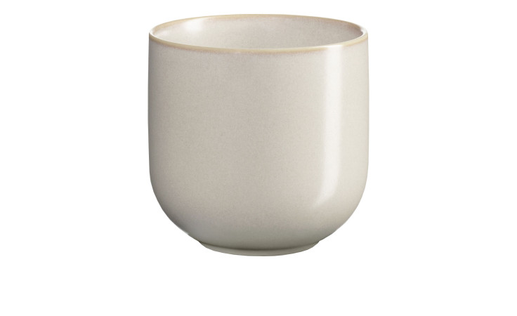 Der Teebecher Coppa 7,5 cm ist ein schlichter, hellbeiger Becher mit einer abgerundeten Form, ideal für minimalistische Einrichtungen.