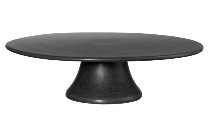 Die Tortenplatte Grande 35 cm hat eine breite, flache Platte und einen stabilen Sockel - ideal als moderne Schale.