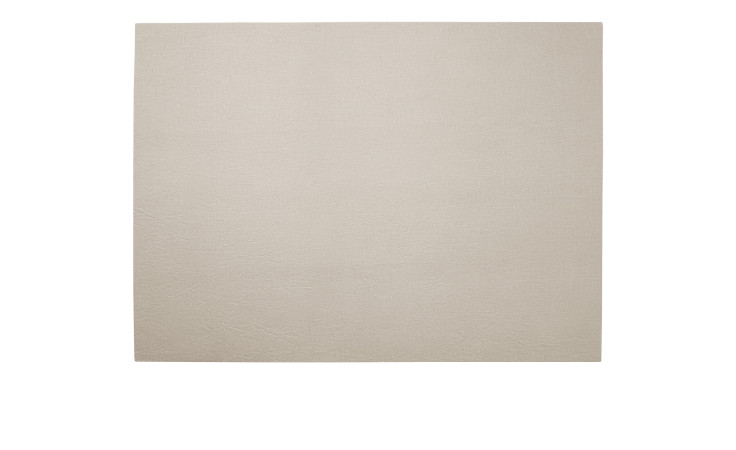 Ein großes, einfarbig beiges Tischset 33 x 46 cm aus Polyurethan auf weißem Hintergrund.