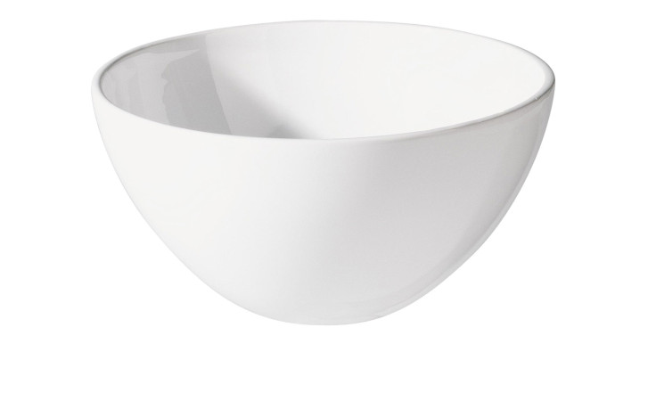 Die Schüssel Grande 24,5 cm von ASA Selection ist eine schlichte, weiße Steingut-Schüssel mit einfachem, minimalem Design.