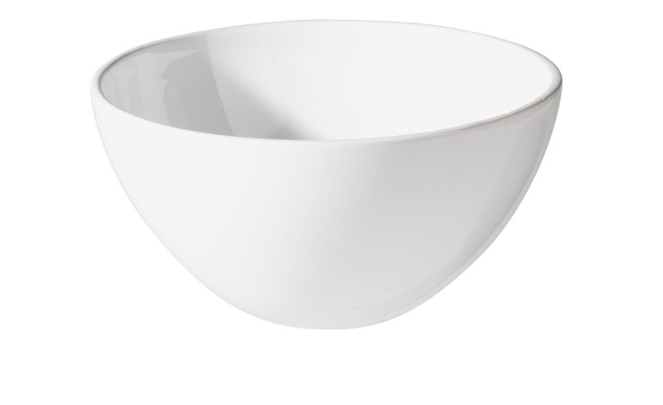 Die Schüssel Grande 29,5 cm von ASA Selection ist eine schlichte, weiße Steinzeugschale auf weißem Grund.