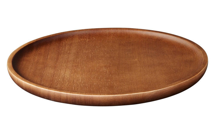 Der ASA Selection Holzteller Wood 25 cm ist ein runder, flacher Holzteller in warmem Akazie Braun mit erhöhtem Rand.