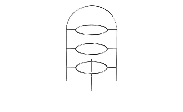 Die Etagere á table 21 cm von ASA Selection ist ein silberner Metallständer, ideal zum Präsentieren von Tellern, Tabletts oder einer Vase.