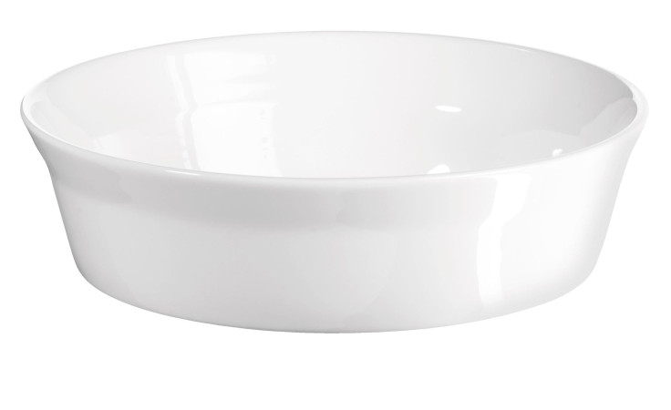 Die ASA Selection Gratinform 20 cm, aus weißem Porzellan mit glänzender Oberfläche, abgebildet auf weißem Grund.