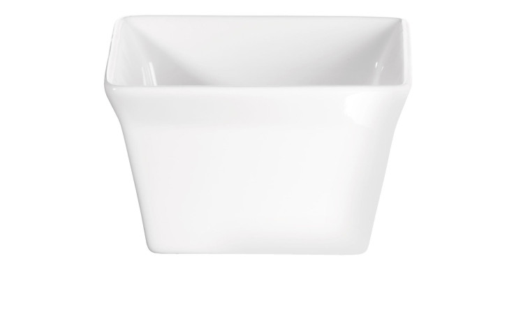 Eine schlichte, weiße ASA Selection Souffle Form 10 x 6 cm Schale vor weißem Hintergrund.