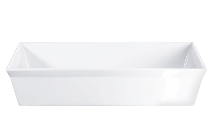 Gratinform 22 x 7 x 34 cm von ASA Selection aus weißem Porzellan, vor weißem Hintergrund fotografiert.