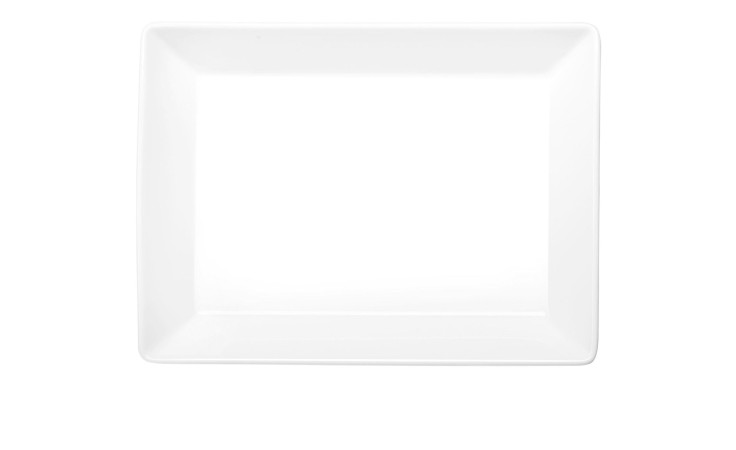 ASA Selection Servierplatte, 27 x 17 cm, einfarbig weiß, von oben gesehen auf weißem Hintergrund.