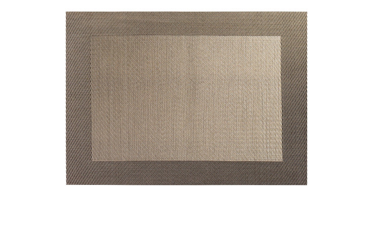 ASA Selection Tischset 33 x 46 cm, beige PVC Mesh mit grauem Rand auf weißem Hintergrund.