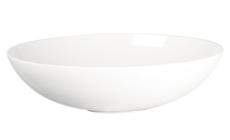 Der ASA Selection Suppenteller á table 21,5 cm ist eine schlichte weiße Fine Bone China Schale auf weißem Grund.