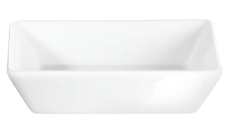 Gratinform 24 x 8 x 38 cm von ASA Selection, eine schlichte rechteckige Schale aus Weißporzellan auf weißem Grund.