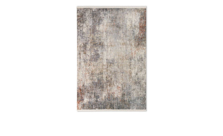 Astra Teppich Sarazzo 133x190 cm: Rechteckiger Polyesterteppich mit einem abstrakten Muster in Beige, Grau und Rost.