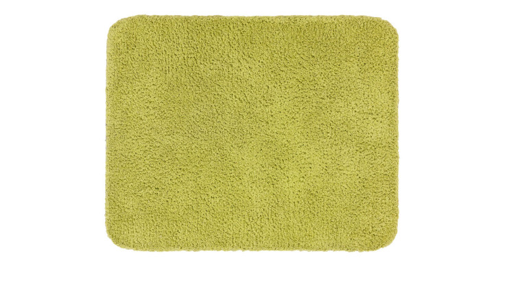 Astra Fußmatte Entra 75 x 130 cm aus Baumwolle, flauschig, hellgrün, mit runden Ecken auf weißem Hintergrund.
