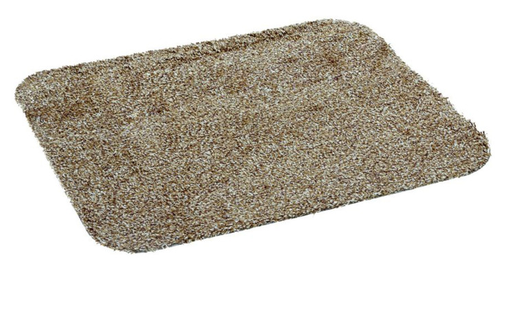 Astra Fußmatte Entra 75x130 cm, beige, rechteckig mit abgerundeten Ecken auf weißem Hintergrund.