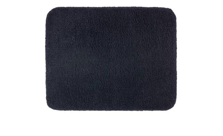 Astra Fußmatte Entra 60x75 cm, rechteckig, schwarze Baumwolle mit abgerundeten Ecken auf weißem Hintergrund.