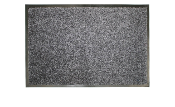 Die Astra Fußmatte Proper Tex 40 x 60 cm ist eine grau-blaue Nylon-Fußmatte mit einem dünnen Rand auf weißem Hintergrund.