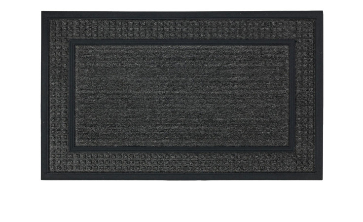 Die Astra Fußmatte Border Star 40x60 cm hat eine strukturierte Polypropylen-Oberfläche und eine gemusterte Kautschuk-Bordüre.