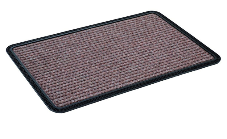 Astra Fußmatte Border Star 40x60 cm, braun, Kautschuk-Rand & Polypropylen-Oberfläche, auf weißem Hintergrund.