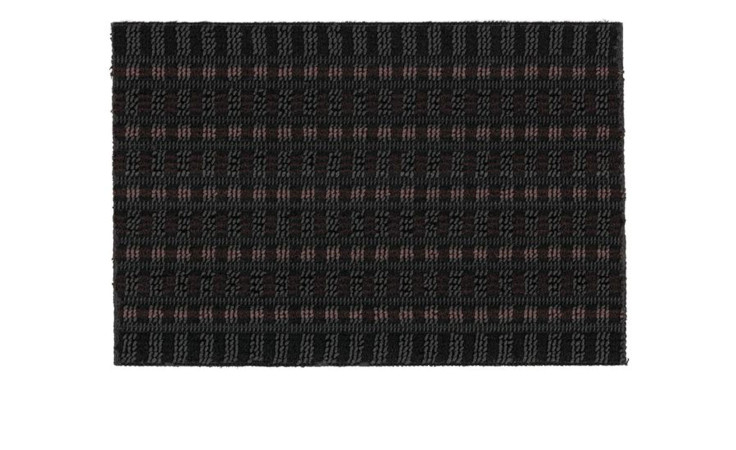 Astra Fußmatte Poly Brush 40 x 60 cm, rechteckig, mit Gitterstruktur und dezenten roten Streifen.