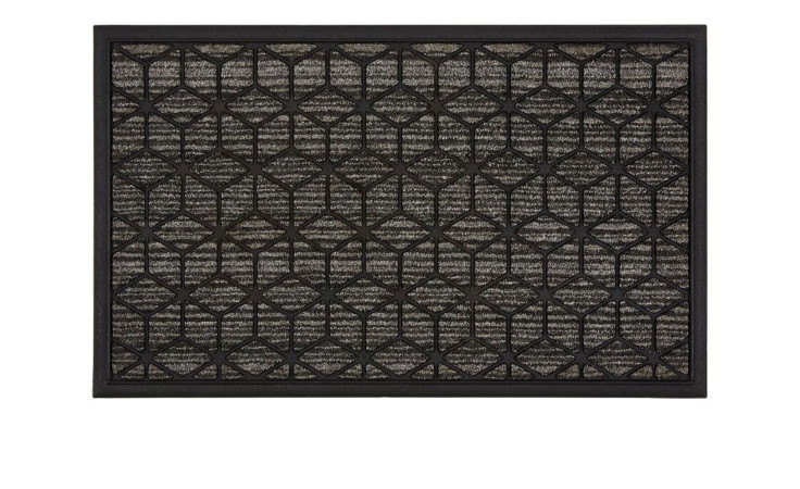 Astra Fußmatte Border Graphic 45x75cm, anthrazit, schwarzer Rand, geometrisches Muster, Polypropylen/Kautschuk.