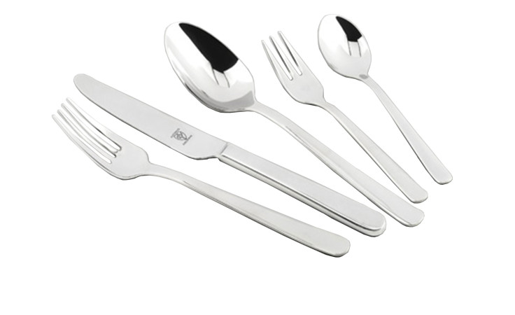 Das Menübesteck Style Art 30-tlg. von Justinus Bestecke ist elegant auf weißem Hintergrund angeordnet.