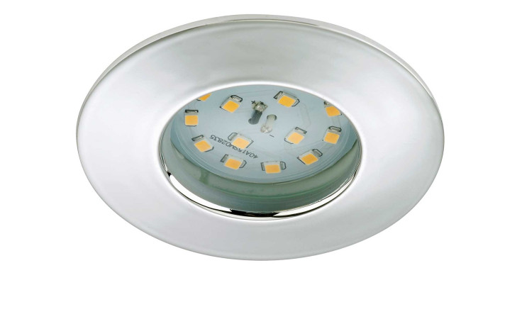 LED-Einbauleuchte Attach One 7,5 cm, rund, Silber, Leuchtmittel inklusive, Ansicht von unten.