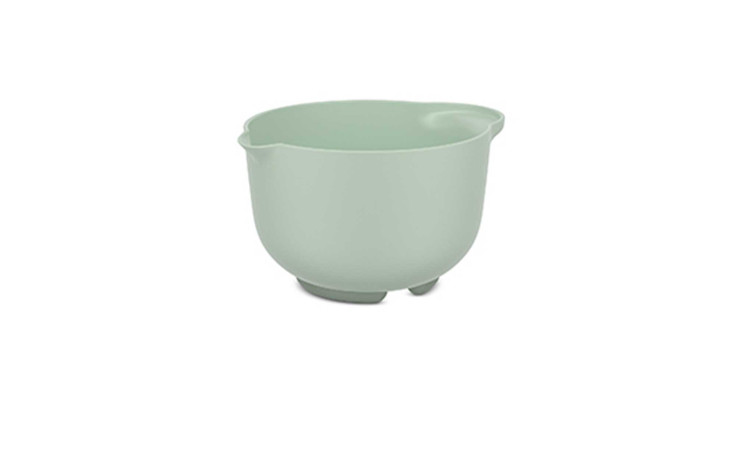 Hellgrüne Mepal Rührschüssel Chef it 1500 ml mit Ausgießer, abgebildet auf weißem Hintergrund.