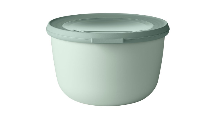 Die Mepal Multischüssel Cirqula 1000 ml mit Deckel in Grün, schlicht auf weißem Hintergrund präsentiert.