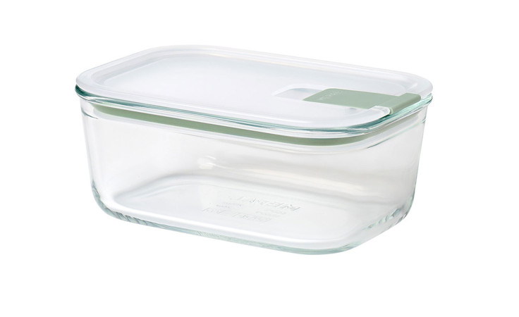 Mepal Frischhaltedose Easyclip 700 ml mit grünem Kunststoffdeckel, rechteckig, abgebildet auf weißem Hintergrund.