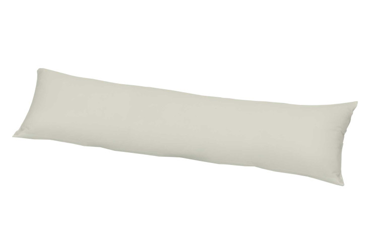 Eine Jersey-Kissenhülle 40 x 140 cm aus weicher Naturfaser in Weiß für lange, rechteckige Körperkissen.