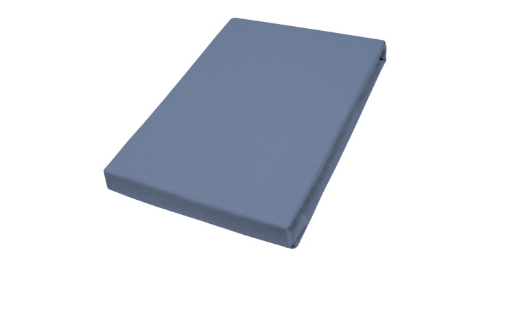 Jersey-Boxspring-Spannbettlake, in der Größe 140 - 160 x 200 cm und in der Farbausfürhugn blau