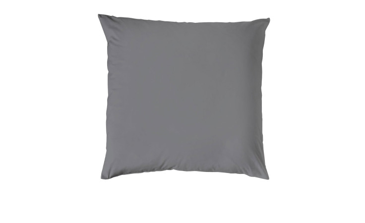Renforce-Kissenbezug Stone-Washed 40 x 40 cm in anthrazit mit glattem Stoff, abgebildet auf weißem Hintergrund.