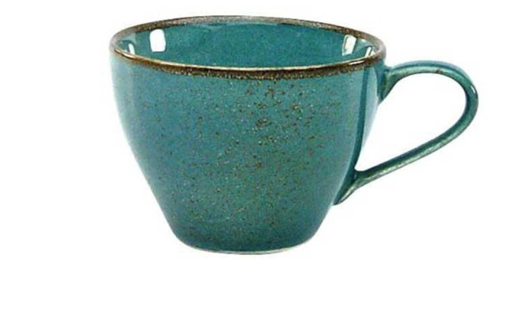 Eine Creatable Kaffeetasse Nature 200 ml mit Henkel, 9 cm hoch, abgebildet auf weißem Hintergrund.