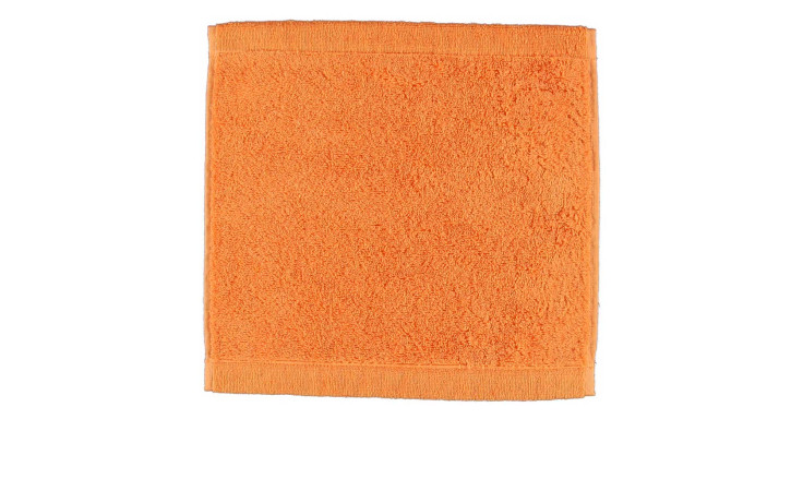 Cawö Seiftuch Lifestyle 30 x 30 cm in leuchtendem Orange, flach auf weißem Hintergrund.
