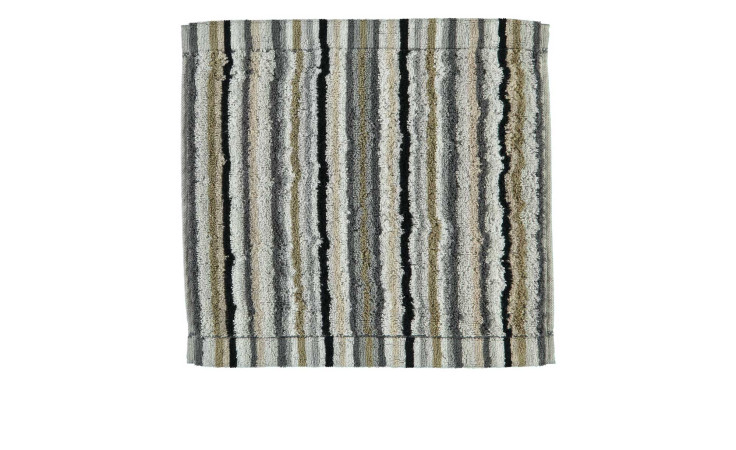 Cawö Seiftuch Lifestyle 30x30 cm in Beige und Grau mit Längsstreifen, aus weicher Naturfaser.