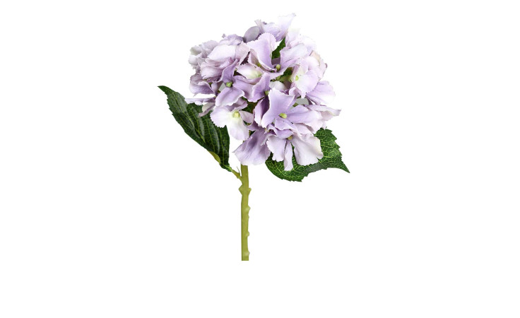 Hortensien-Pick 32 cm aus Kunststoff mit Lila Blüten und grünen Stiel und Blätter
